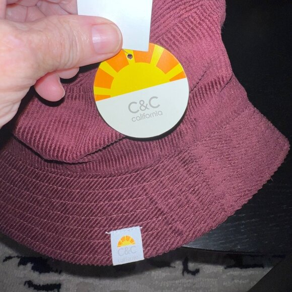 C & C Corduroy burgundy bucket hat - Picture 7 of 8